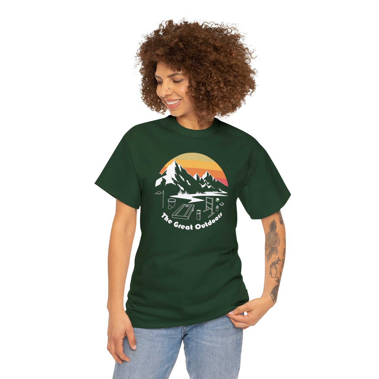 Great Outdoors Yard Game T Shirt Unisex Heavy Cotton Kubb Yard Game T-Shirt