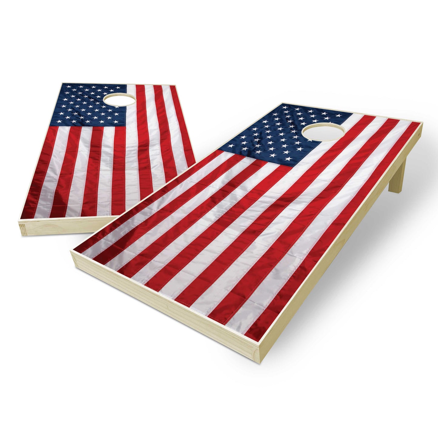 Wrinkled American Flag Cornhole Boards