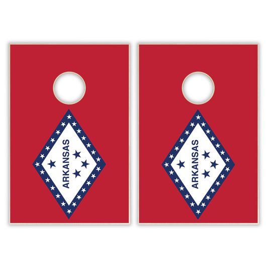 Arkansas State Flag Tailgate Cornhole Set
