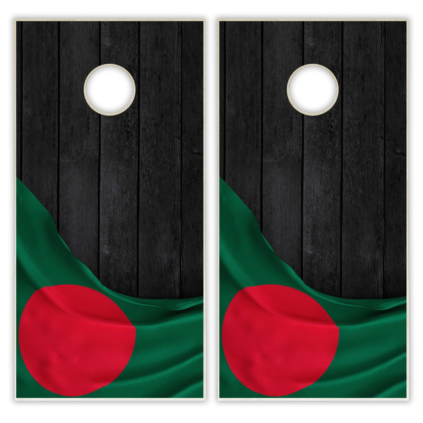 Bangladesh Flag Cornhole Set - Black Wood