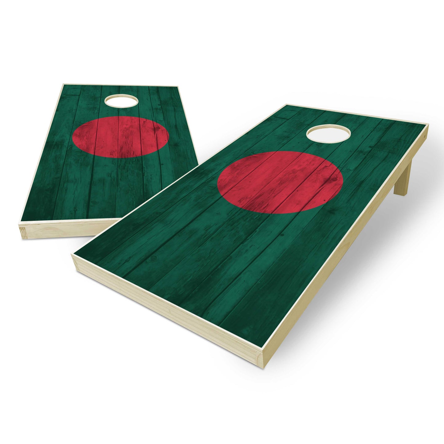 Bangladesh Flag Cornhole Set - Distressed Wood