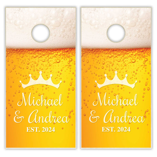 Customized Draft Beer Family Cornhole Boards
