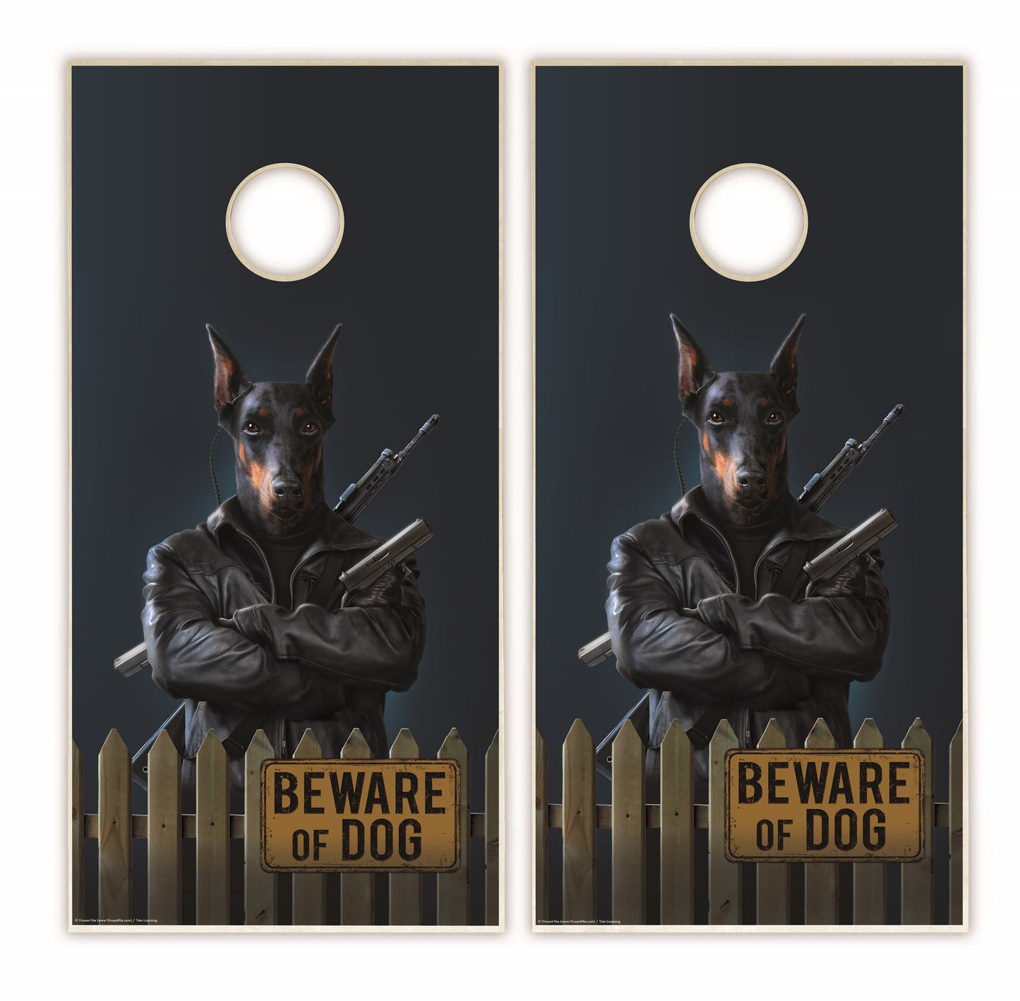 Beware of Dog Cornhole Boards