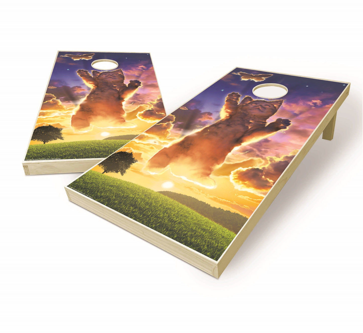 Cloud Kitten Cornhole Boards