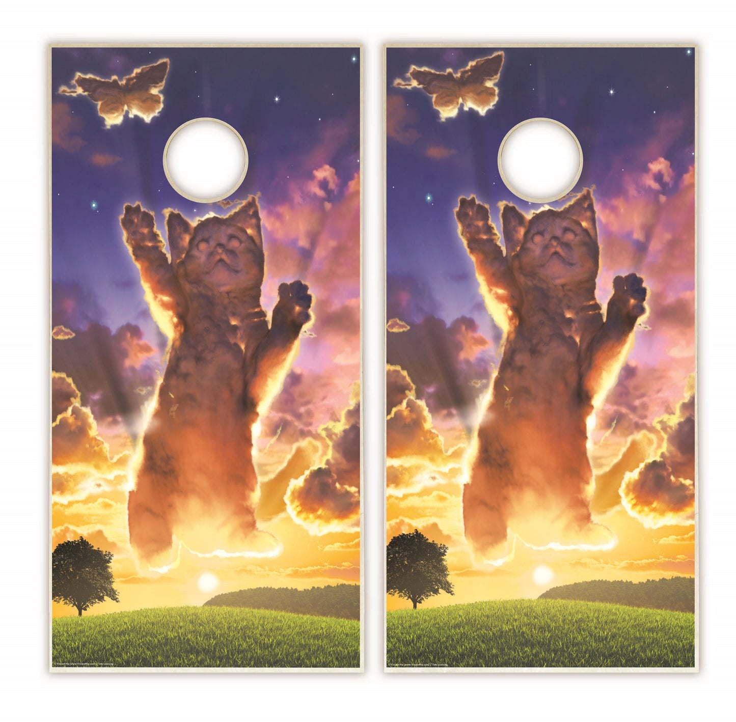 Cloud Kitten Cornhole Boards