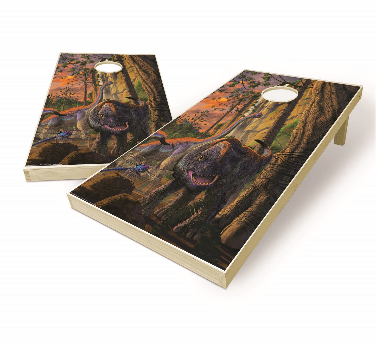 Curious Dinosaur Cornhole Boards