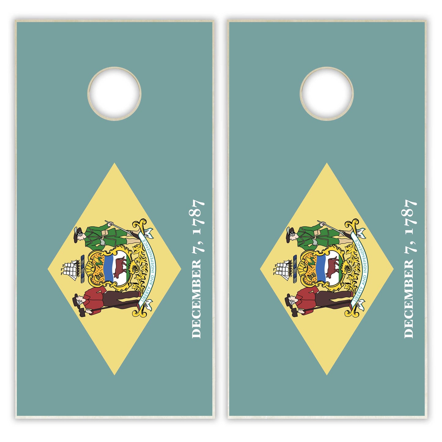 Delaware State Flag Cornhole Set
