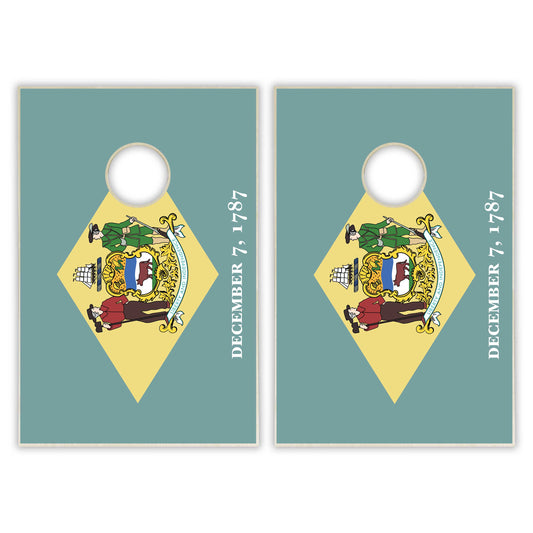 Delaware State Flag Tailgate Cornhole Set