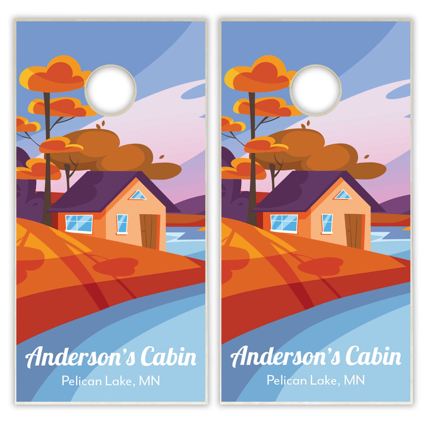 Customized Family Cabin Cornhole Boards