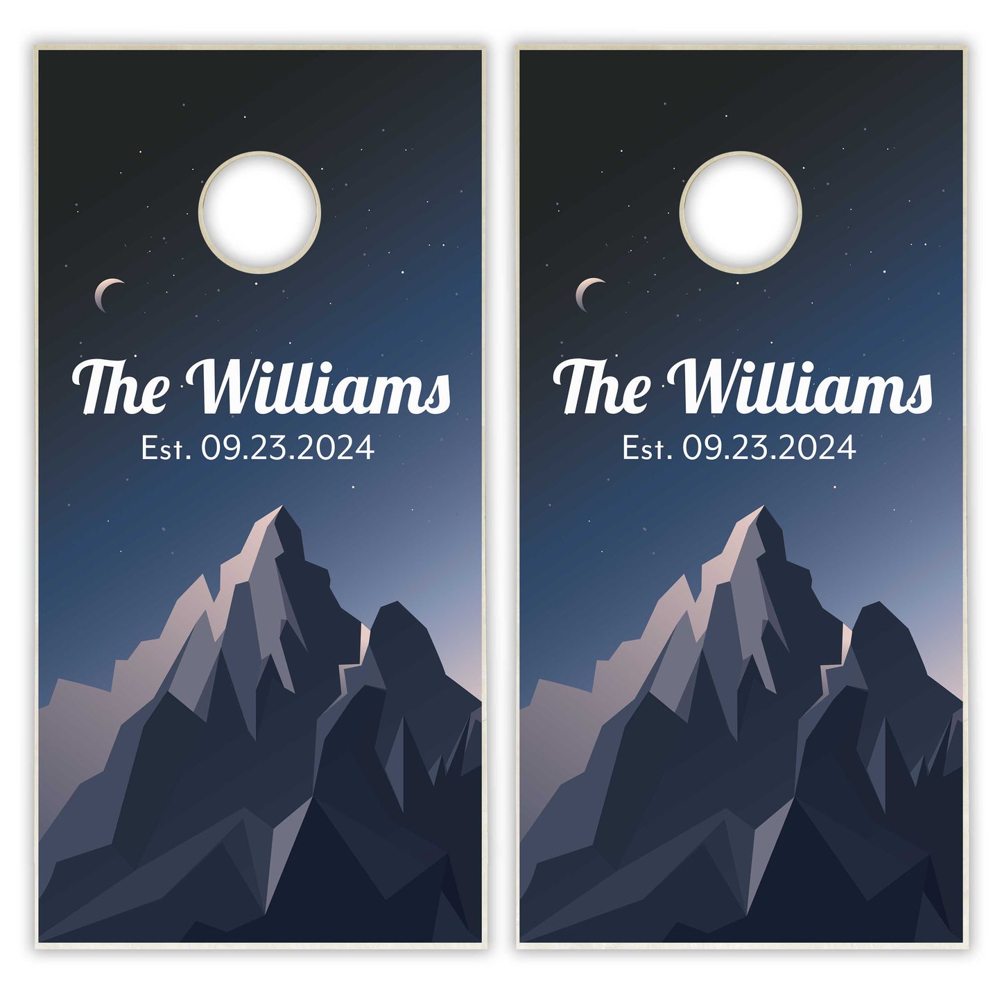 Customized Family Name Mountain Cornhole Boards