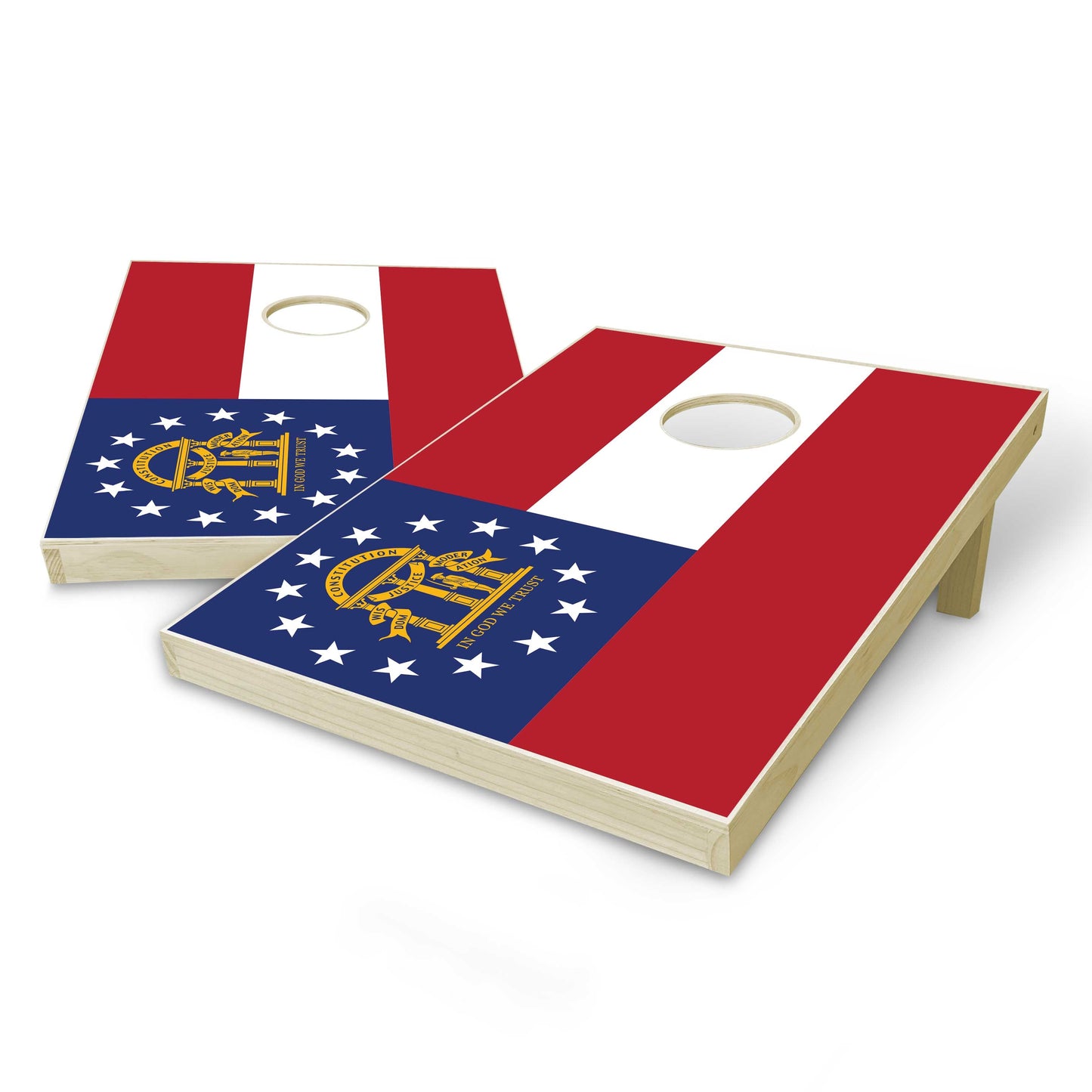 Georgia State Flag Tailgate Cornhole Set