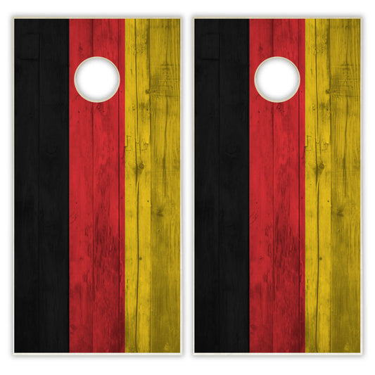 Germany Flag Cornhole Set - Distressed Wood