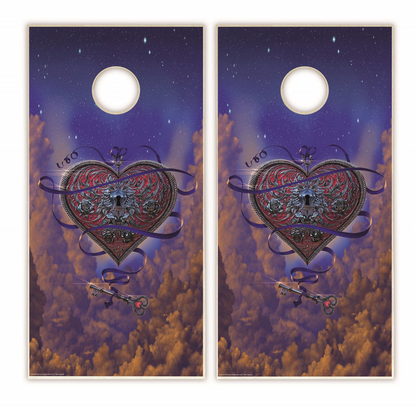 Heart and Key Cornhole Boards