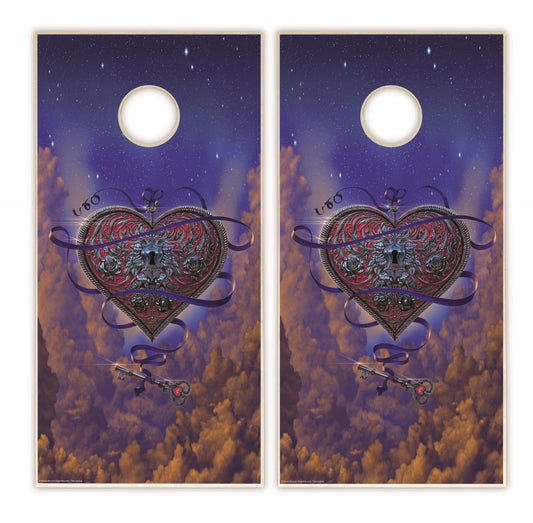 Heart and Key Cornhole Boards