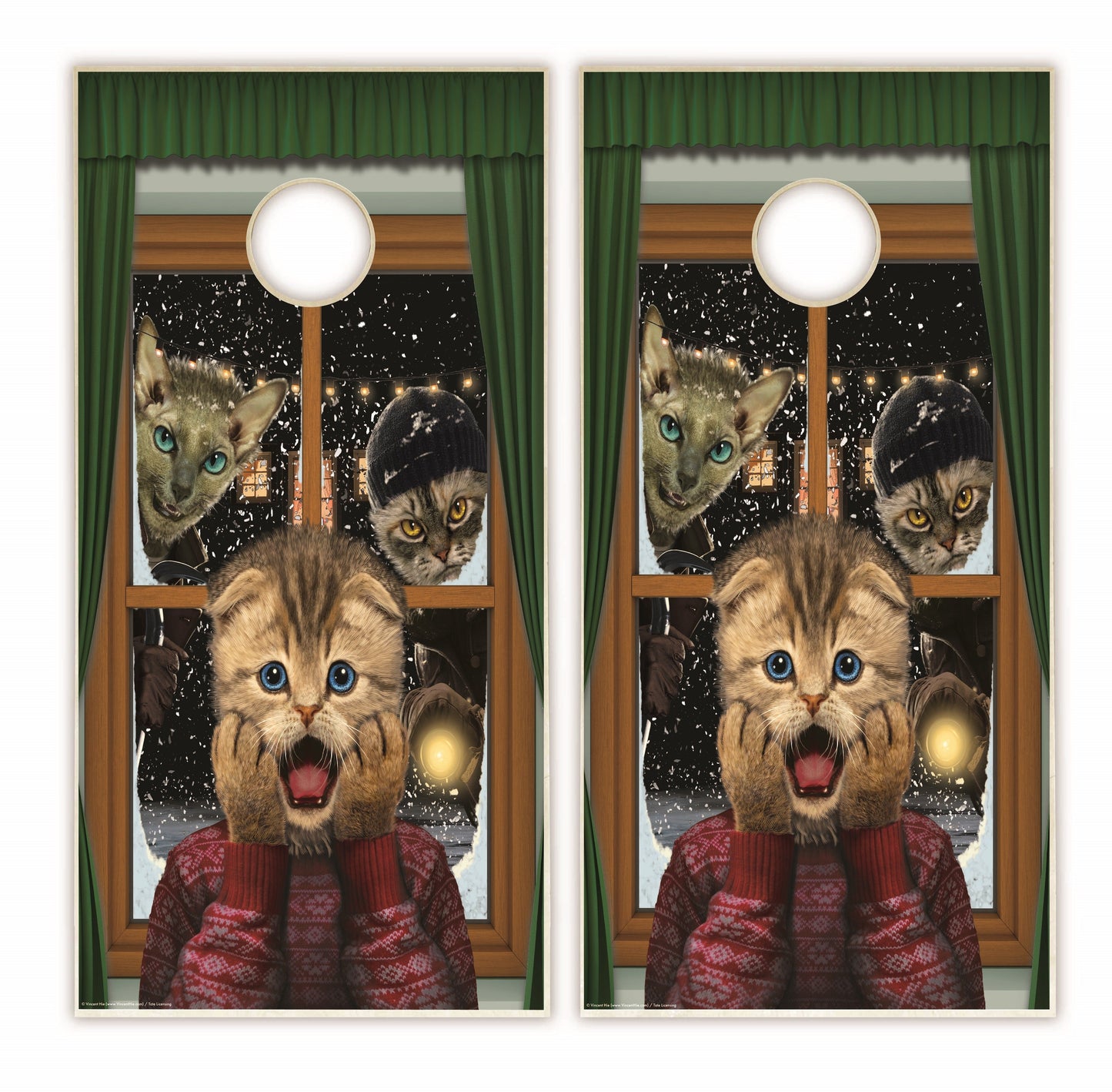 Home Alone Kitten Cornhole Boards