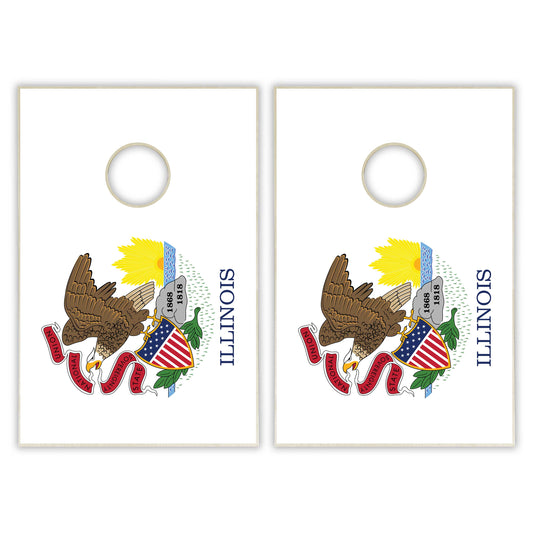 Illinois State Flag Tailgate Cornhole Set