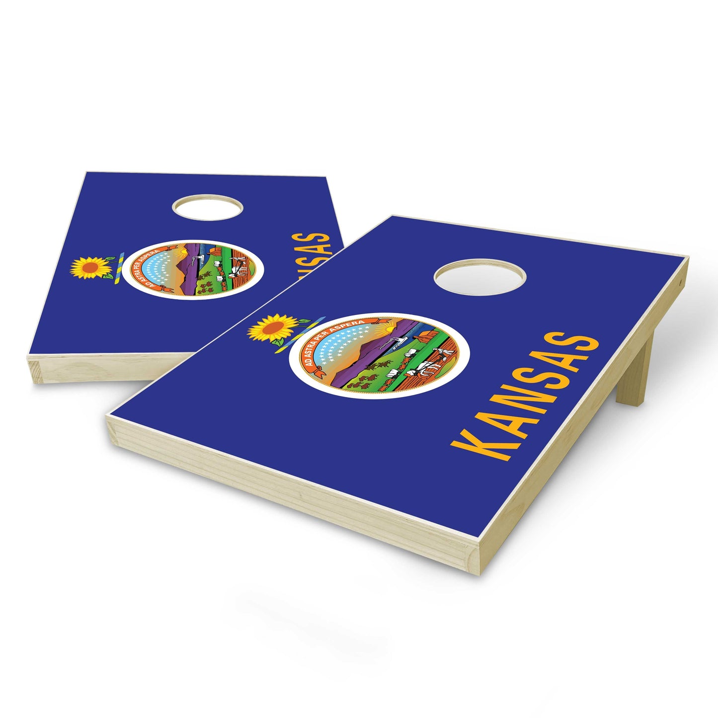 Kansas State Flag Tailgate Cornhole Set