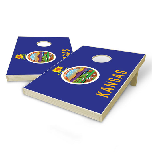 Kansas State Flag Tailgate Cornhole Set