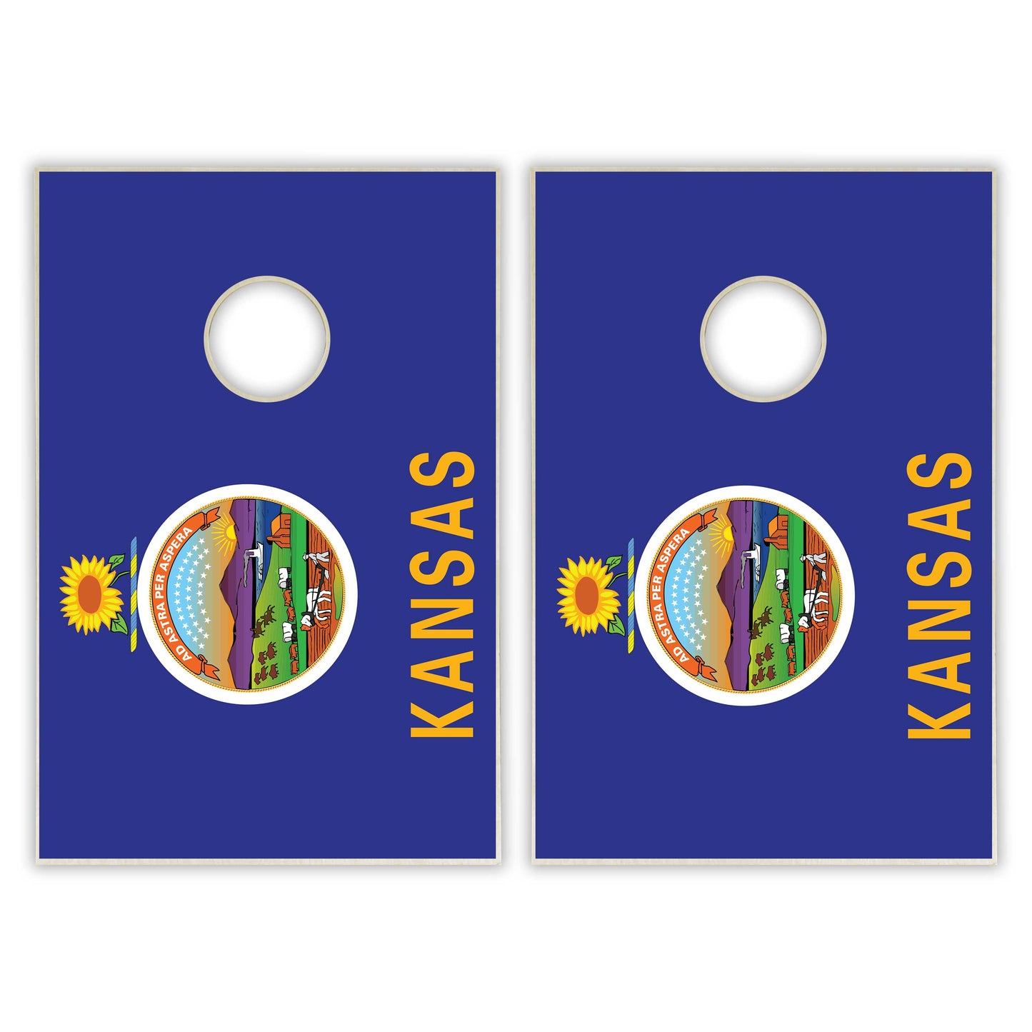 Kansas State Flag Tailgate Cornhole Set