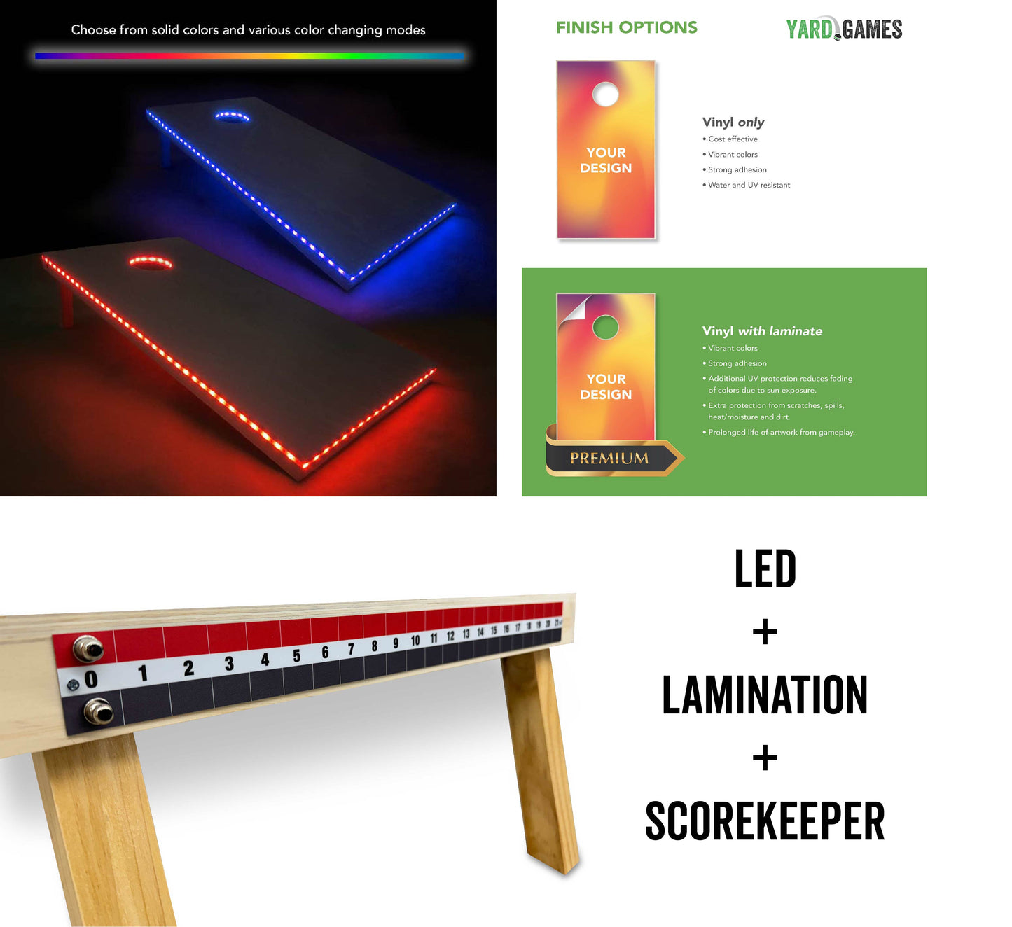 Pakistan Flag Cornhole Set - Black Wood