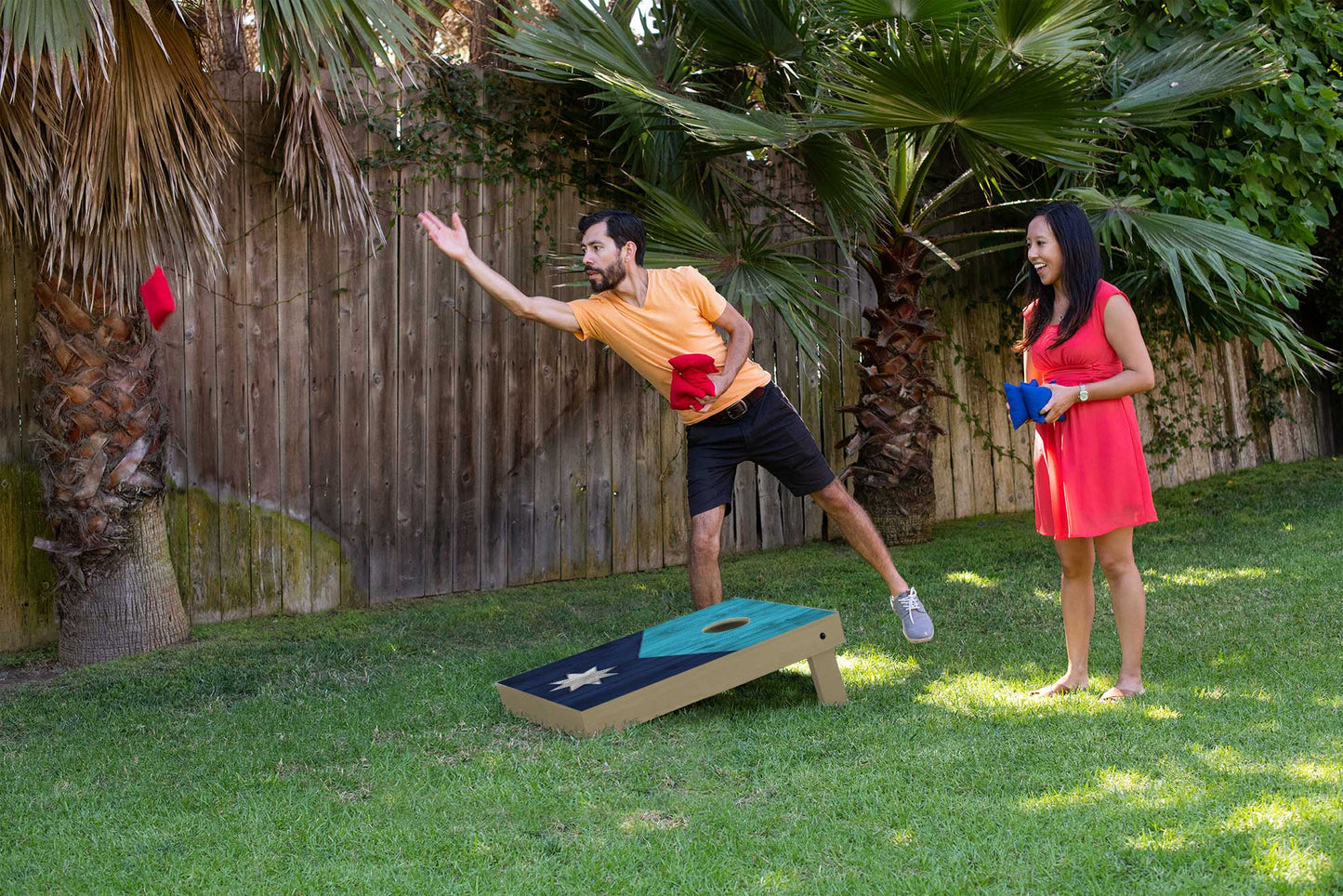 Alabama State Flag Tailgate Cornhole Set