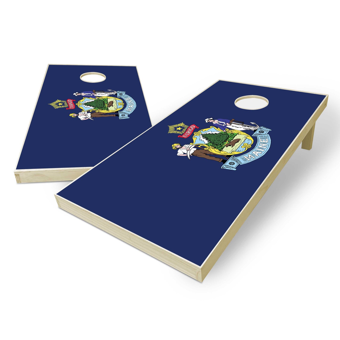 Maine State Flag Cornhole Set