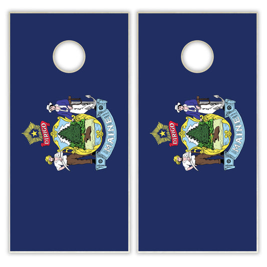 Maine State Flag Cornhole Set