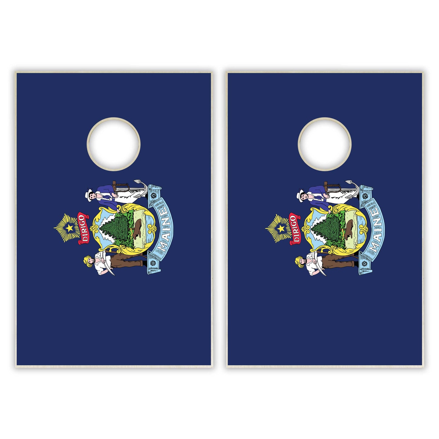 Maine State Flag Tailgate Cornhole Set