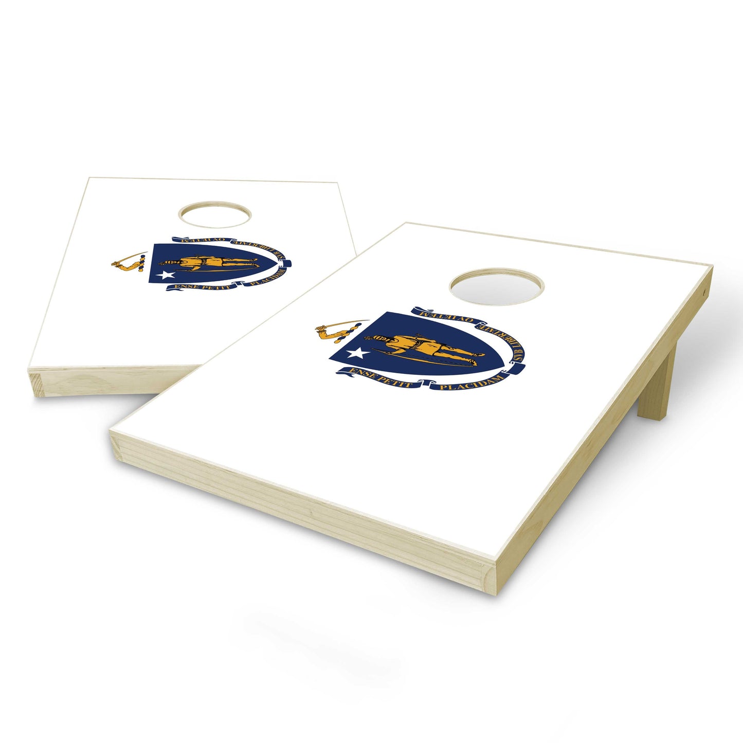 Massachusetts State Flag Tailgate Cornhole Set