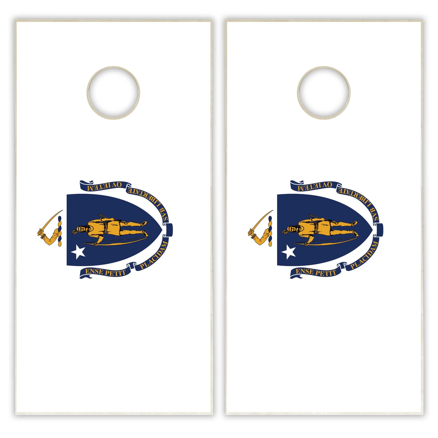 Massachusetts State Flag Cornhole Set