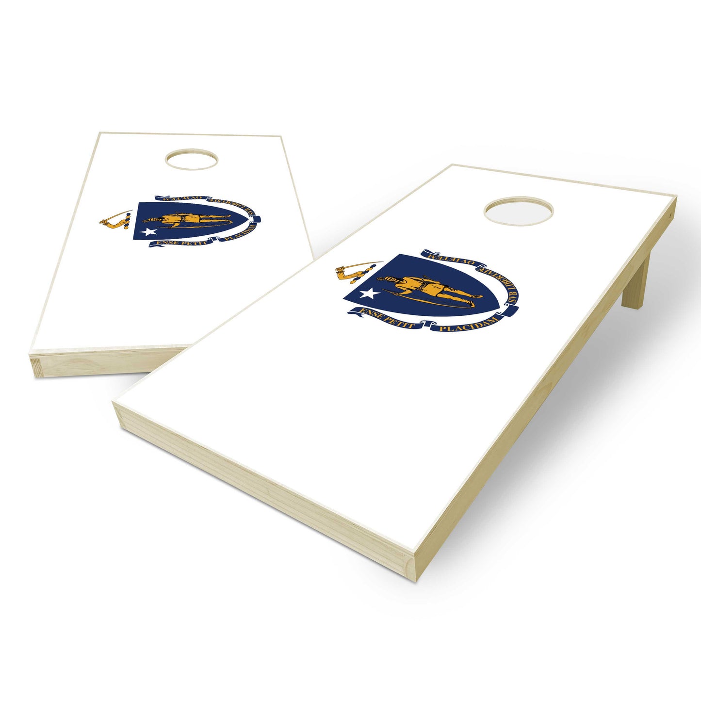 Massachusetts State Flag Cornhole Set