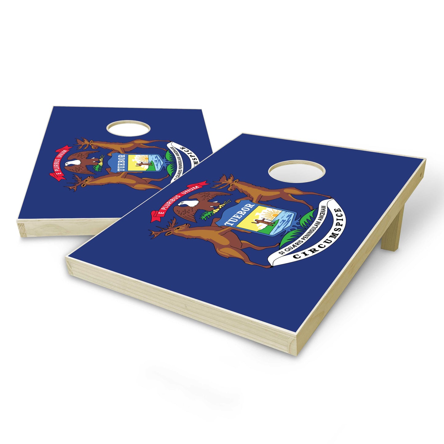 Michigan State Flag Tailgate Cornhole Set