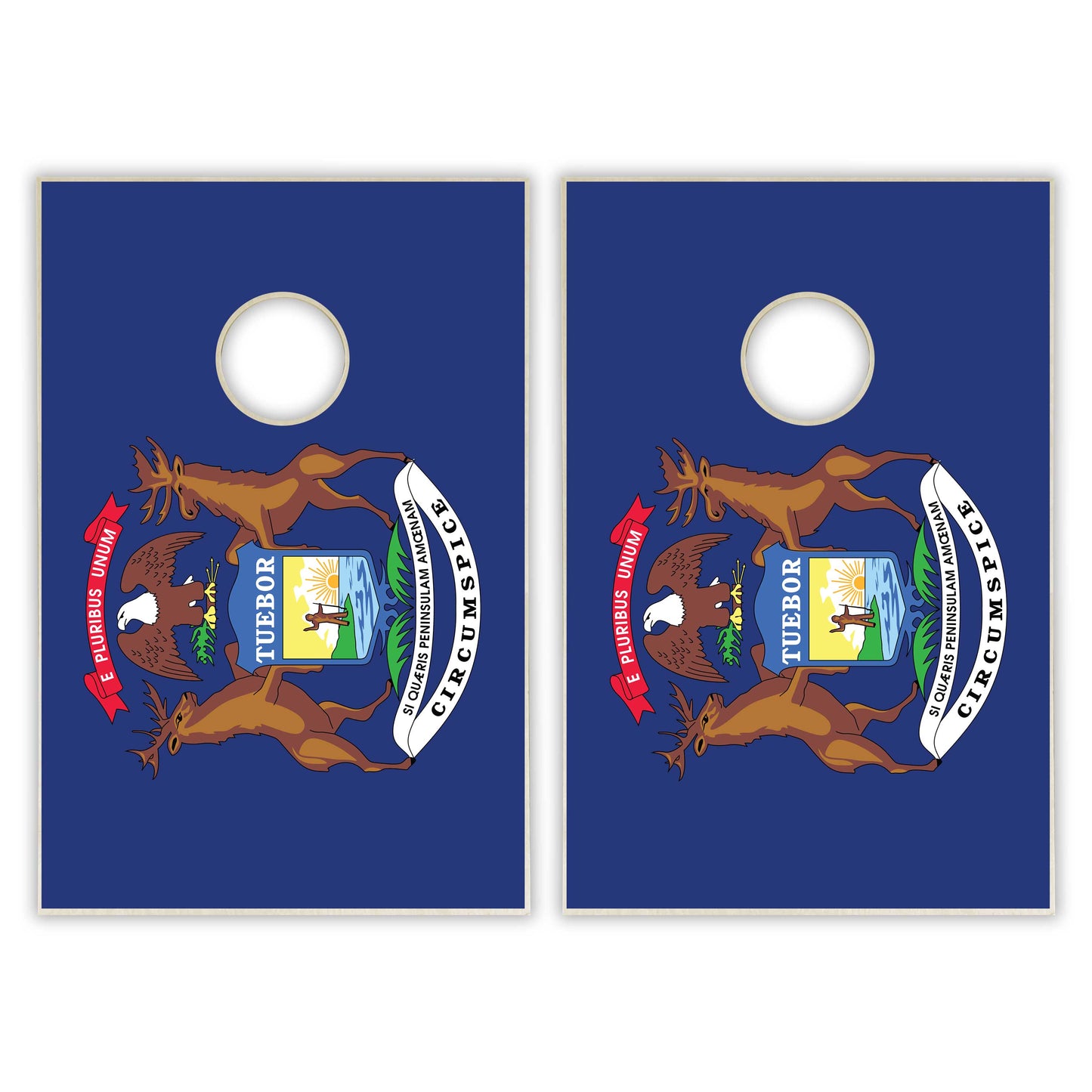 Michigan State Flag Tailgate Cornhole Set