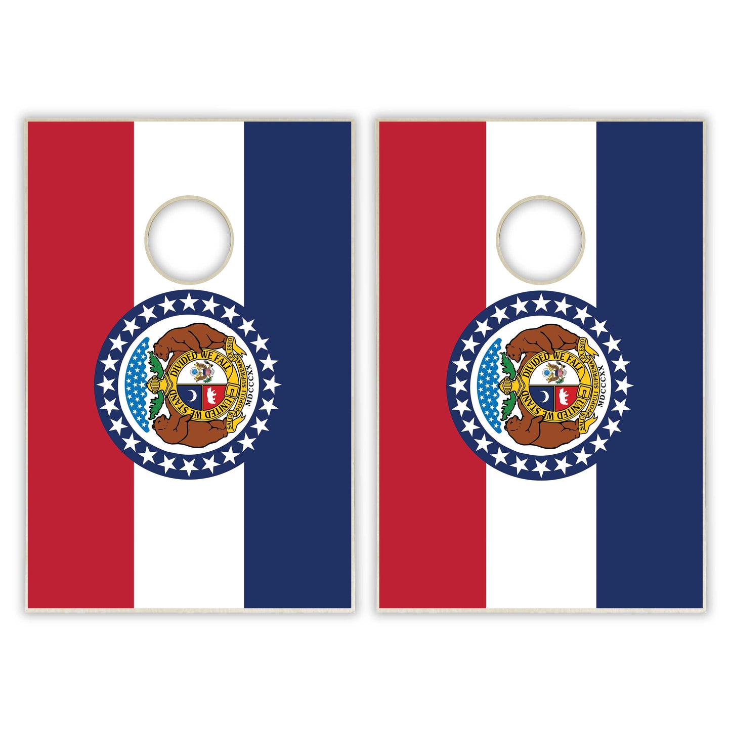 Missouri State Flag Tailgate Cornhole Set
