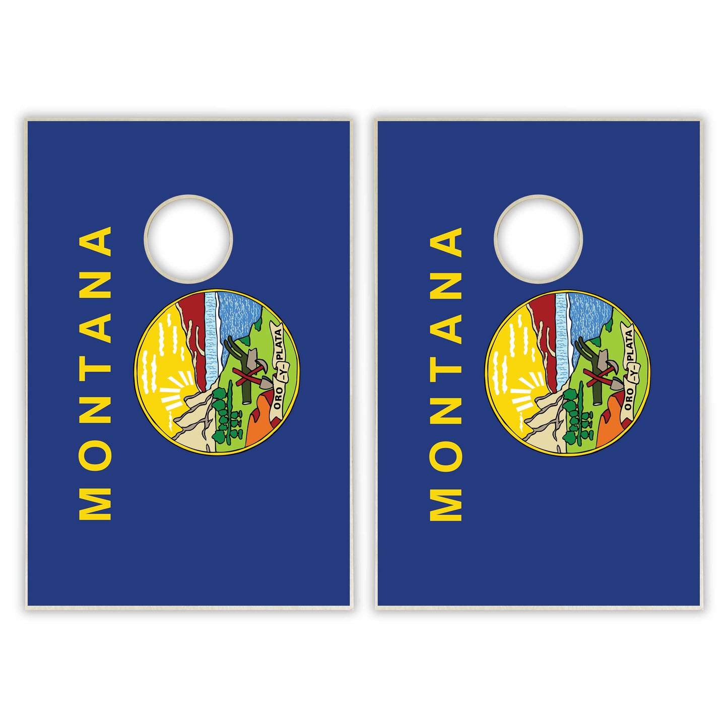 Montana State Flag Tailgate Cornhole Set