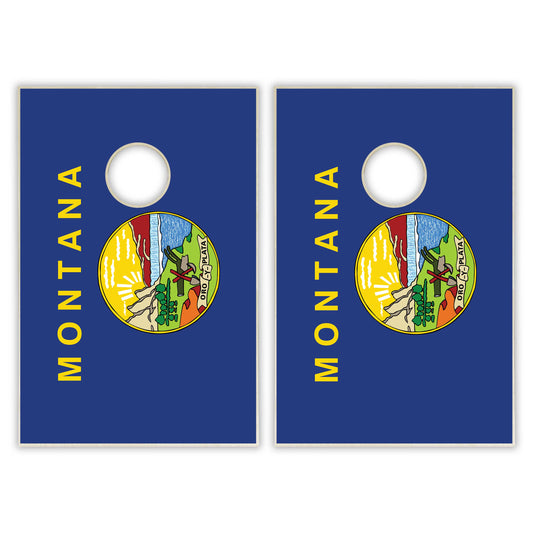 Montana State Flag Tailgate Cornhole Set