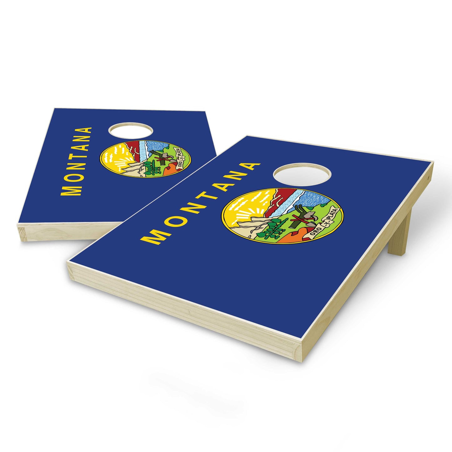 Montana State Flag Tailgate Cornhole Set