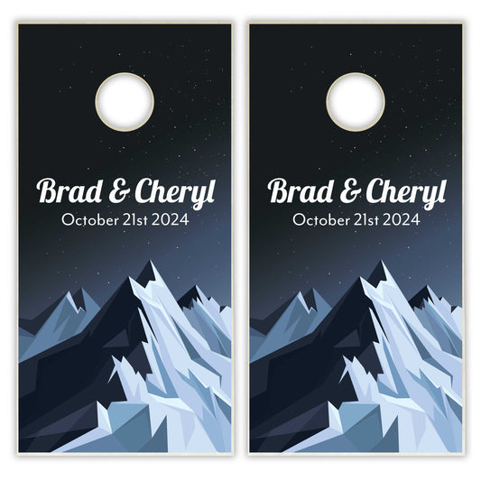 Customized Names Mountain Night Cornhole Boards