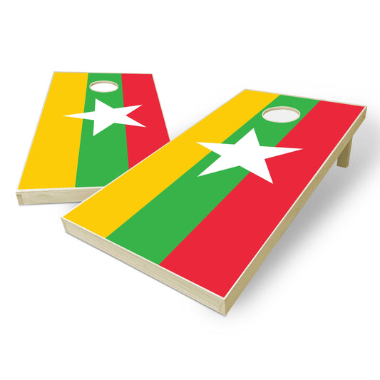 Myanmar Flag Cornhole Set