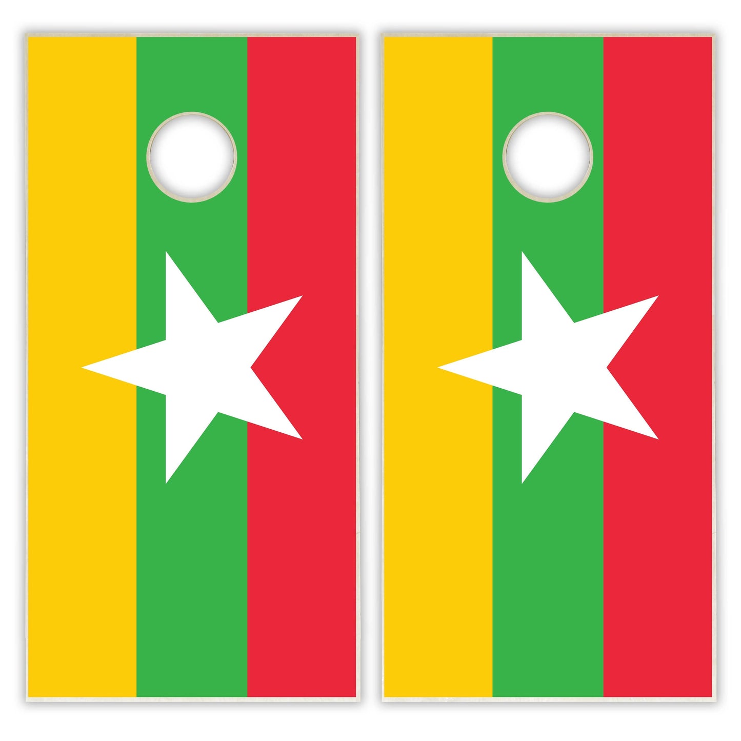 Myanmar Flag Cornhole Set