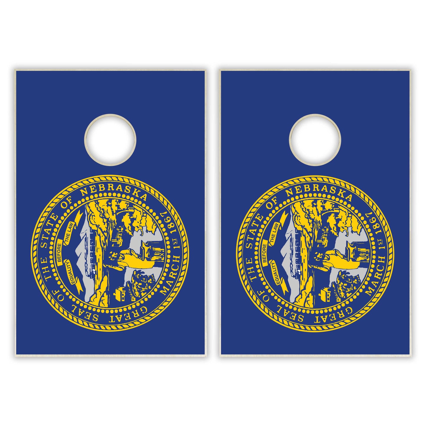 Nebraska State Flag Tailgate Cornhole Set