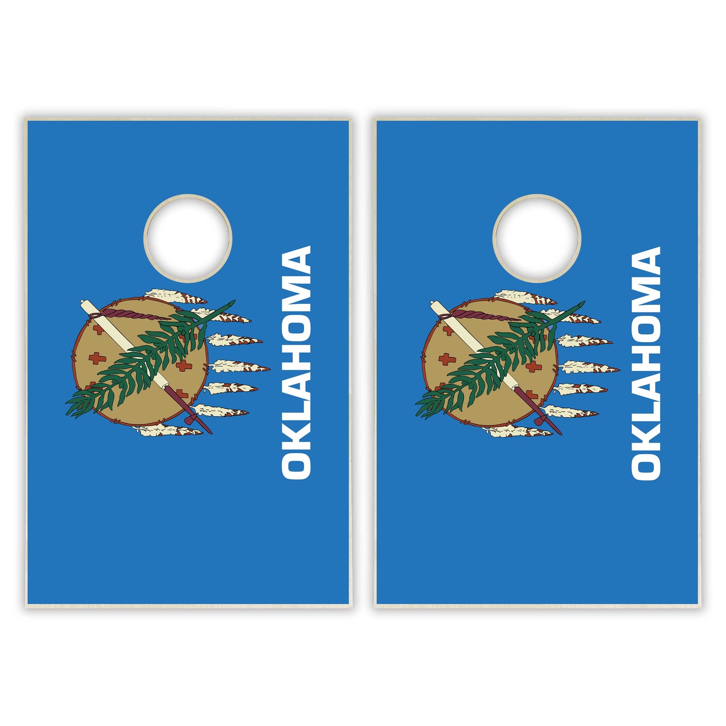 Oklahoma State Flag Tailgate Cornhole Set