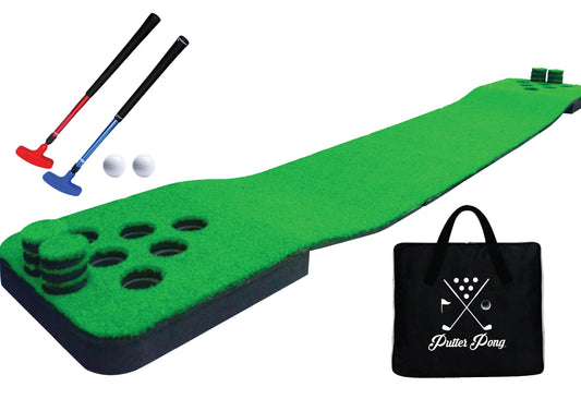 Putter Pong Putting Game with Putter and Golf Mat