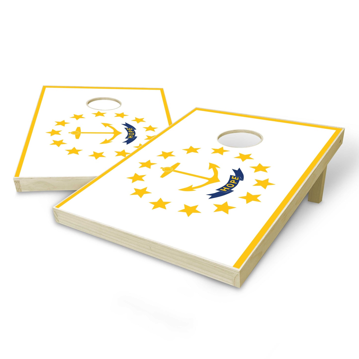 Rhode Island State Flag Tailgate Cornhole Set