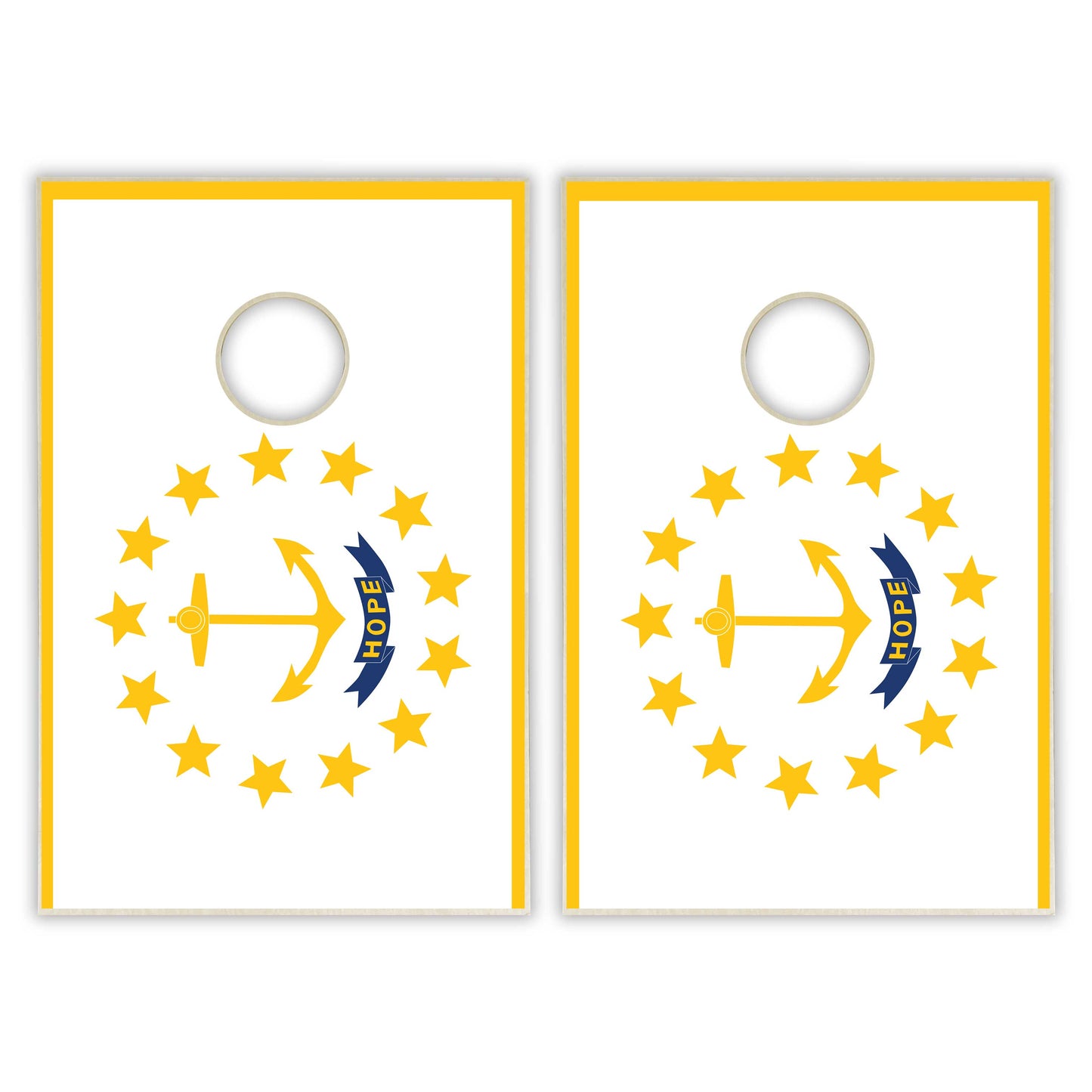 Rhode Island State Flag Tailgate Cornhole Set