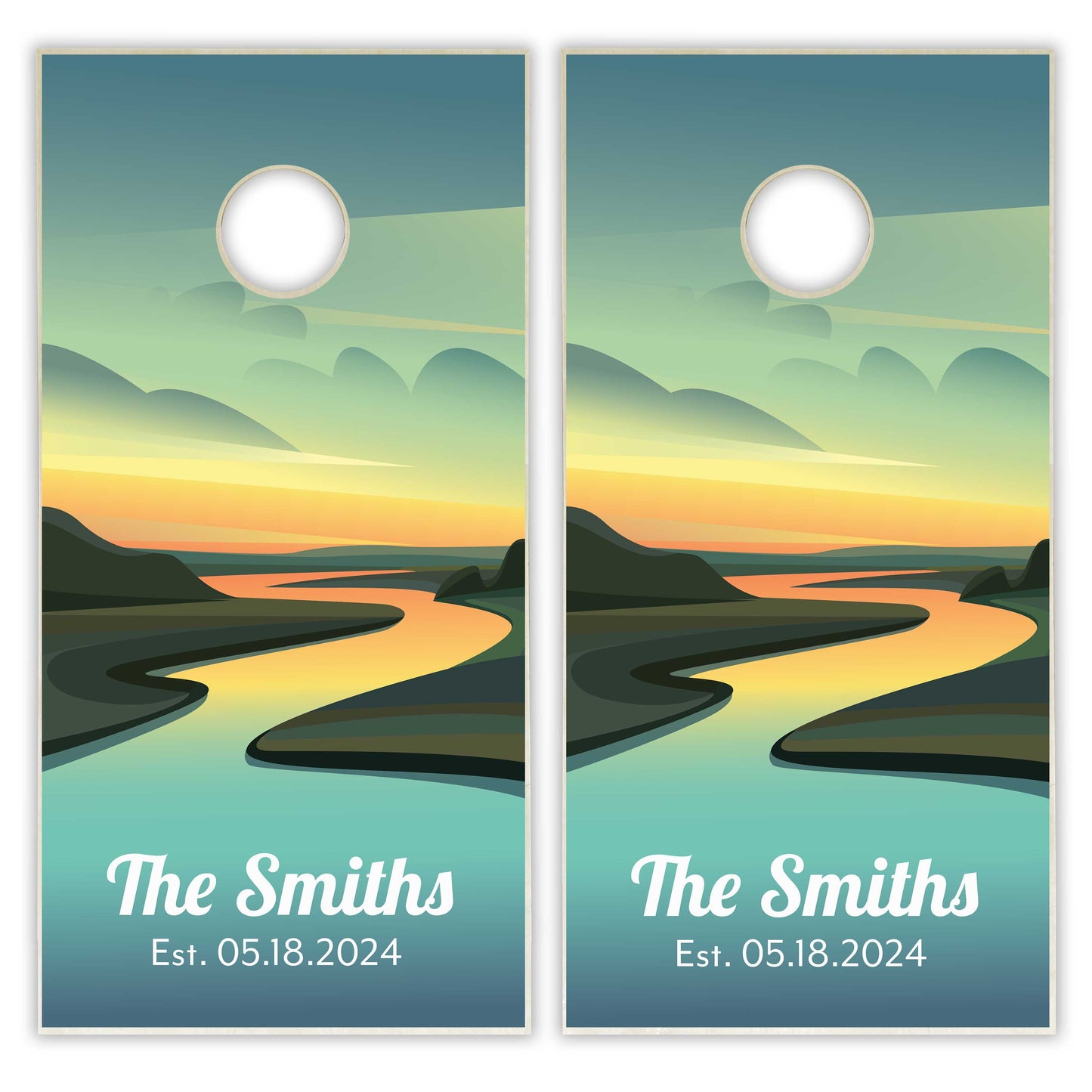 Customized Family River Cornhole Boards