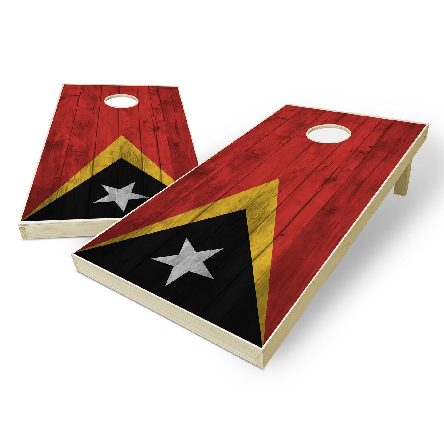 Thailand Flag Cornhole Set - Distressed Wood