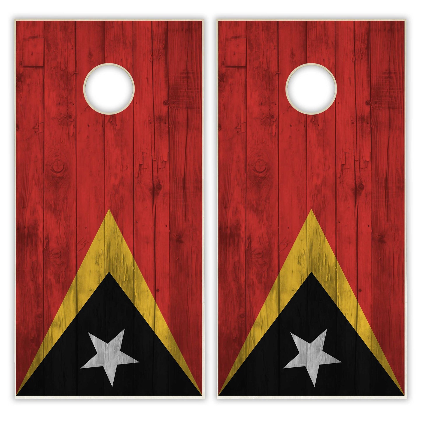 Thailand Flag Cornhole Set - Distressed Wood