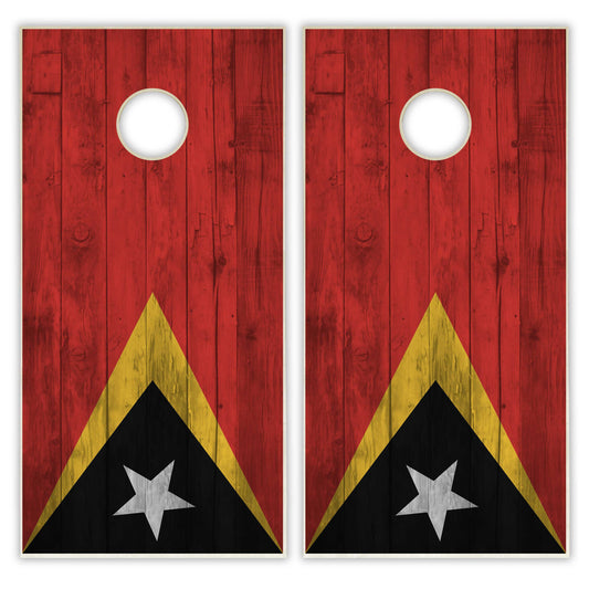 Thailand Flag Cornhole Set - Distressed Wood
