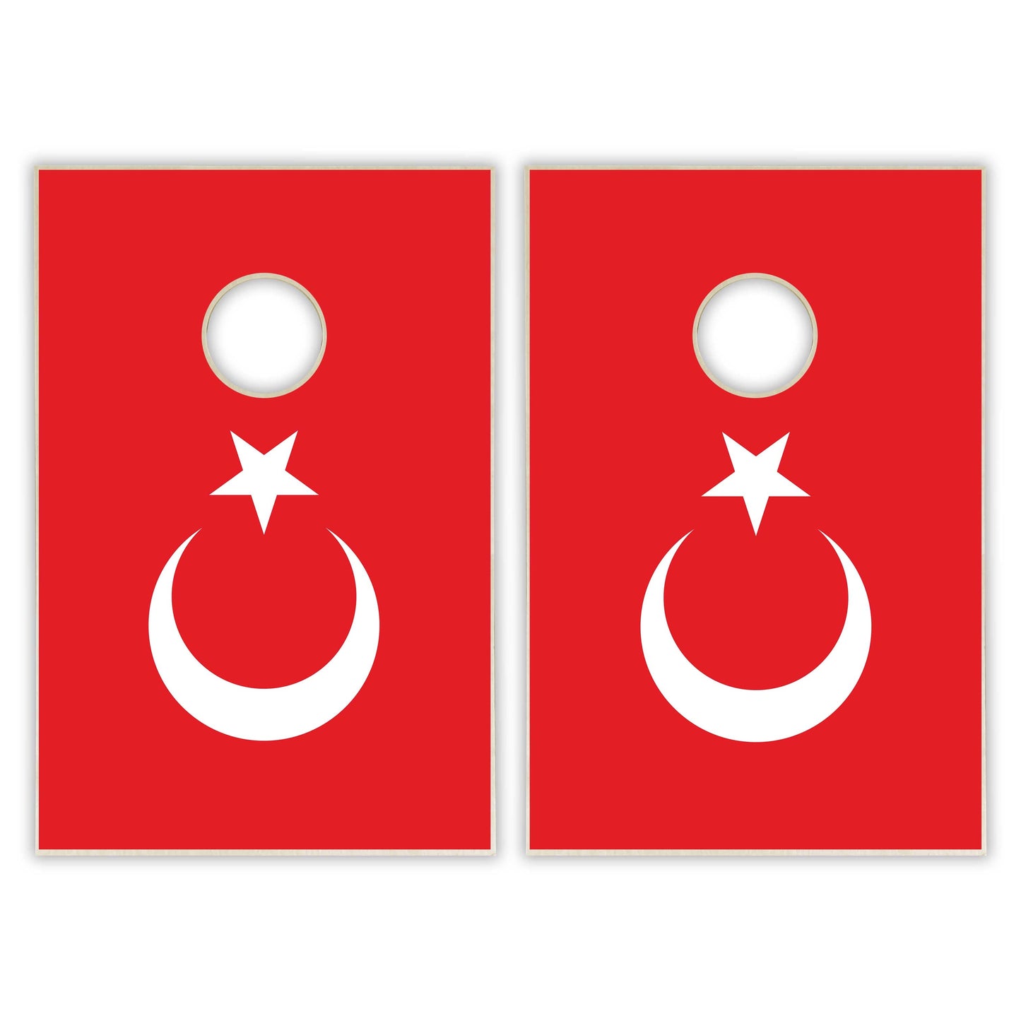 Turkey Flag Tailgate Cornhole Set - Distressed Wood